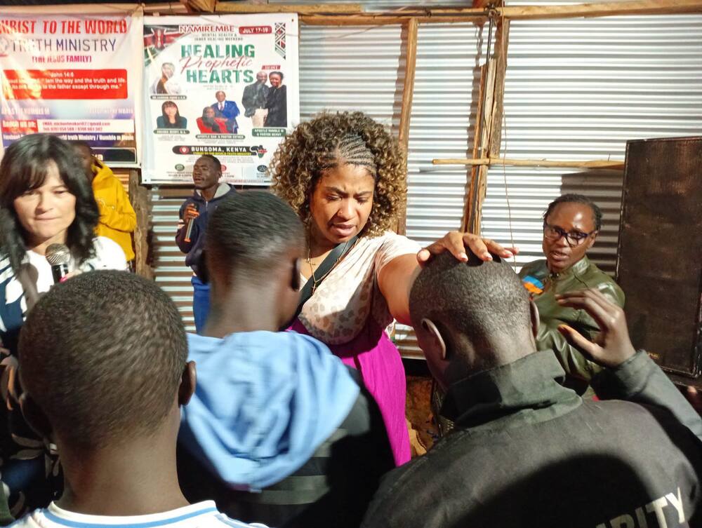 Prayer ministry with young people in East Africa