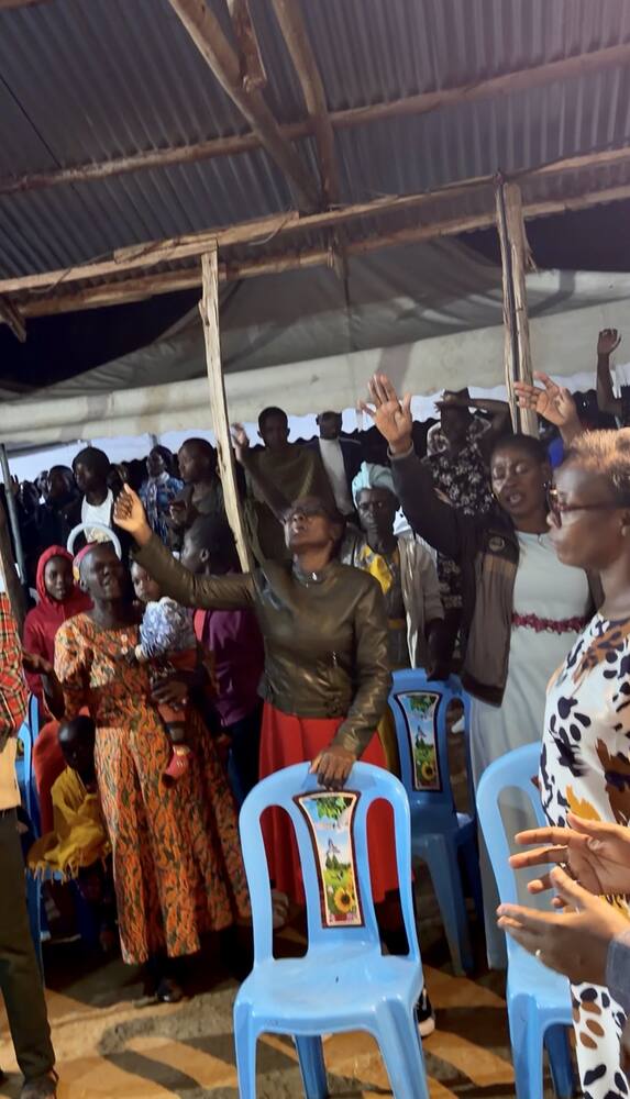 Evening worship gathering in Kenya